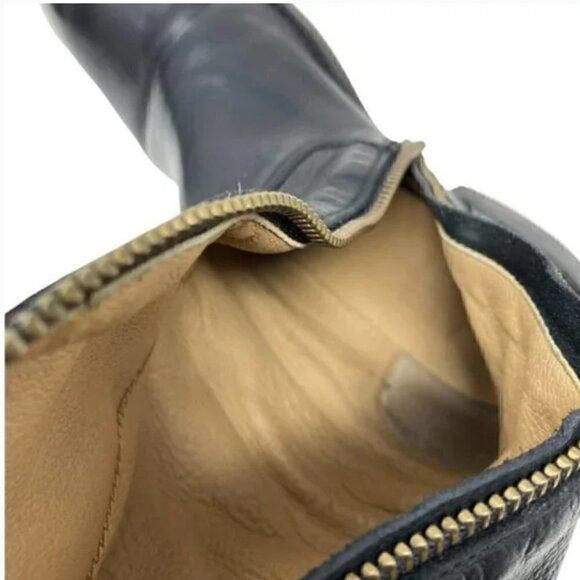 Frye Shirley Over-The-Knee Black Leather Riding Boots - Size 6.5 - Picture 13 of 14